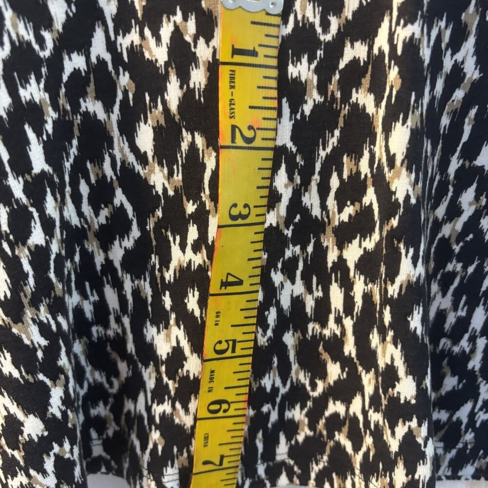 Animal Print Sleeveless A-Line Dress W/ Zipper Detail For Women Size M Black/Whi - Picture 6 of 11